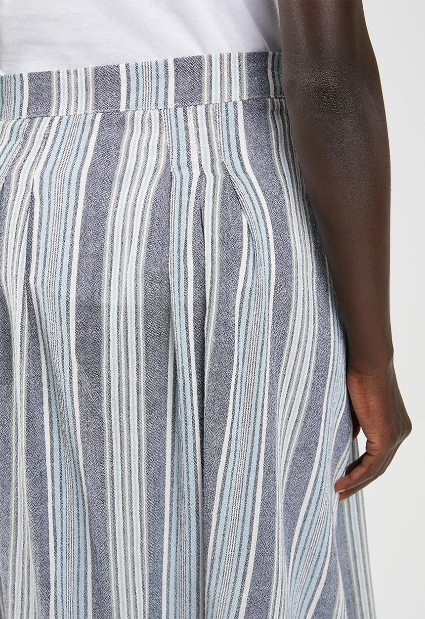 edit - Linen look button down skirt - blue