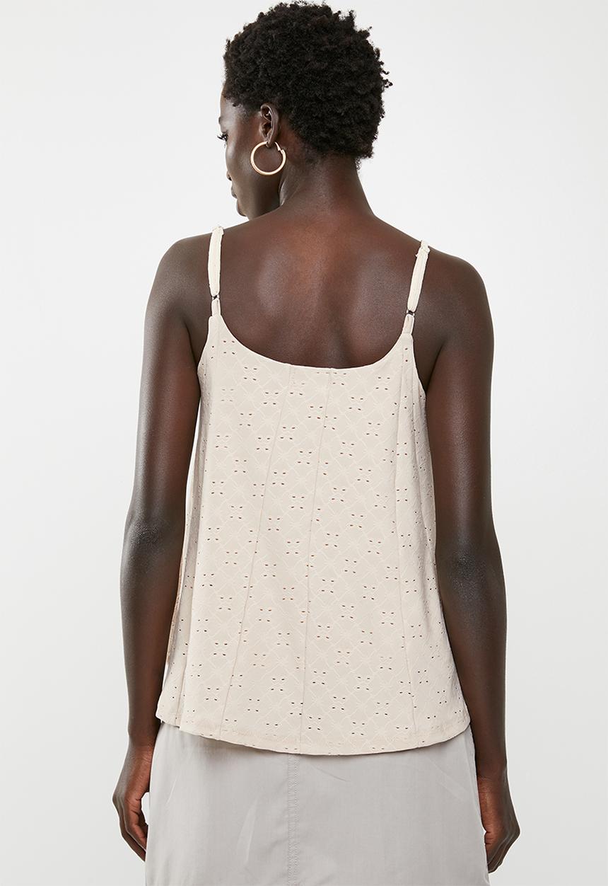 edit - Lace inset cami - neutral