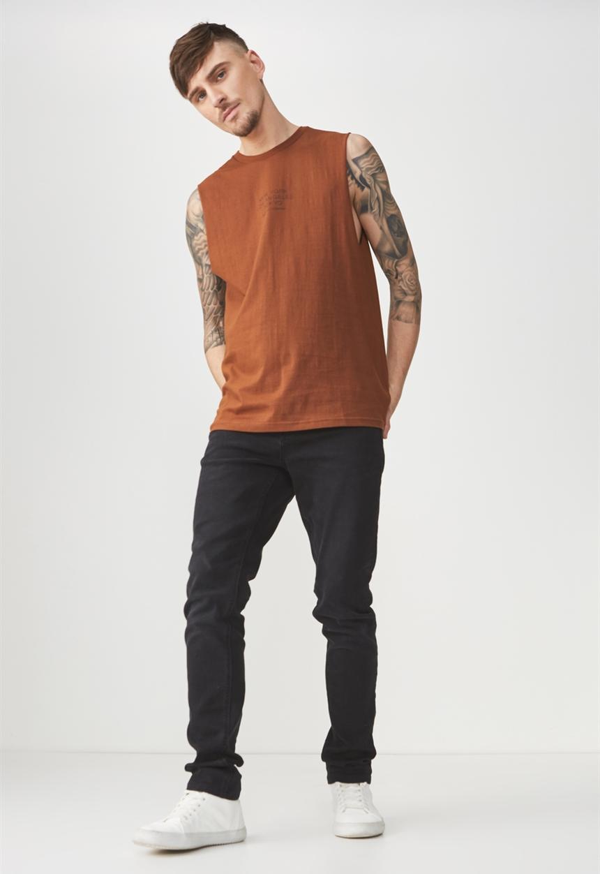 Cotton On - Tbar muscle tank -  brown