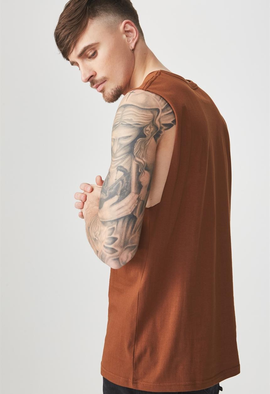Cotton On - Tbar muscle tank -  brown
