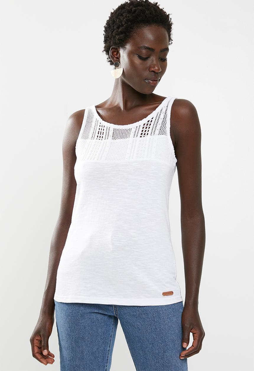 JEEP - Lace detail cami - white