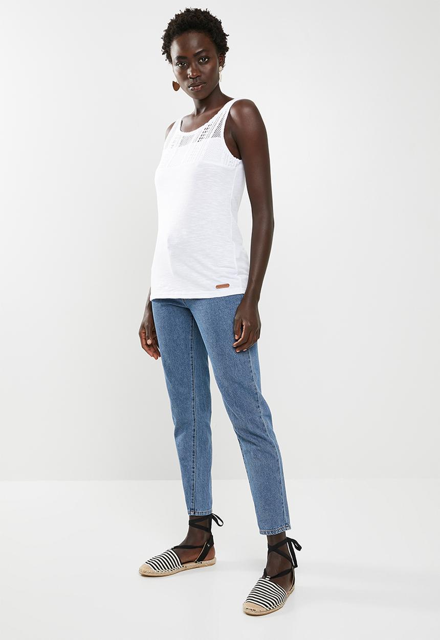 JEEP - Lace detail cami - white