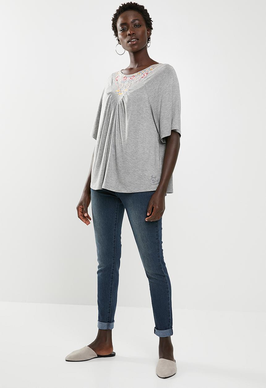 JEEP - Embroidered T-shirt - grey