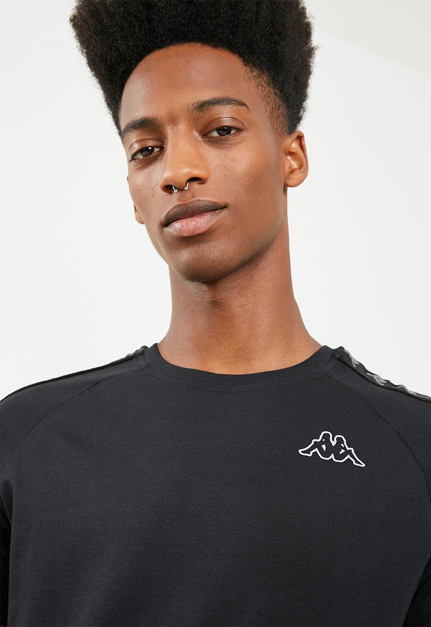 KAPPA - 222 Banda Coen slim tee - black & grey