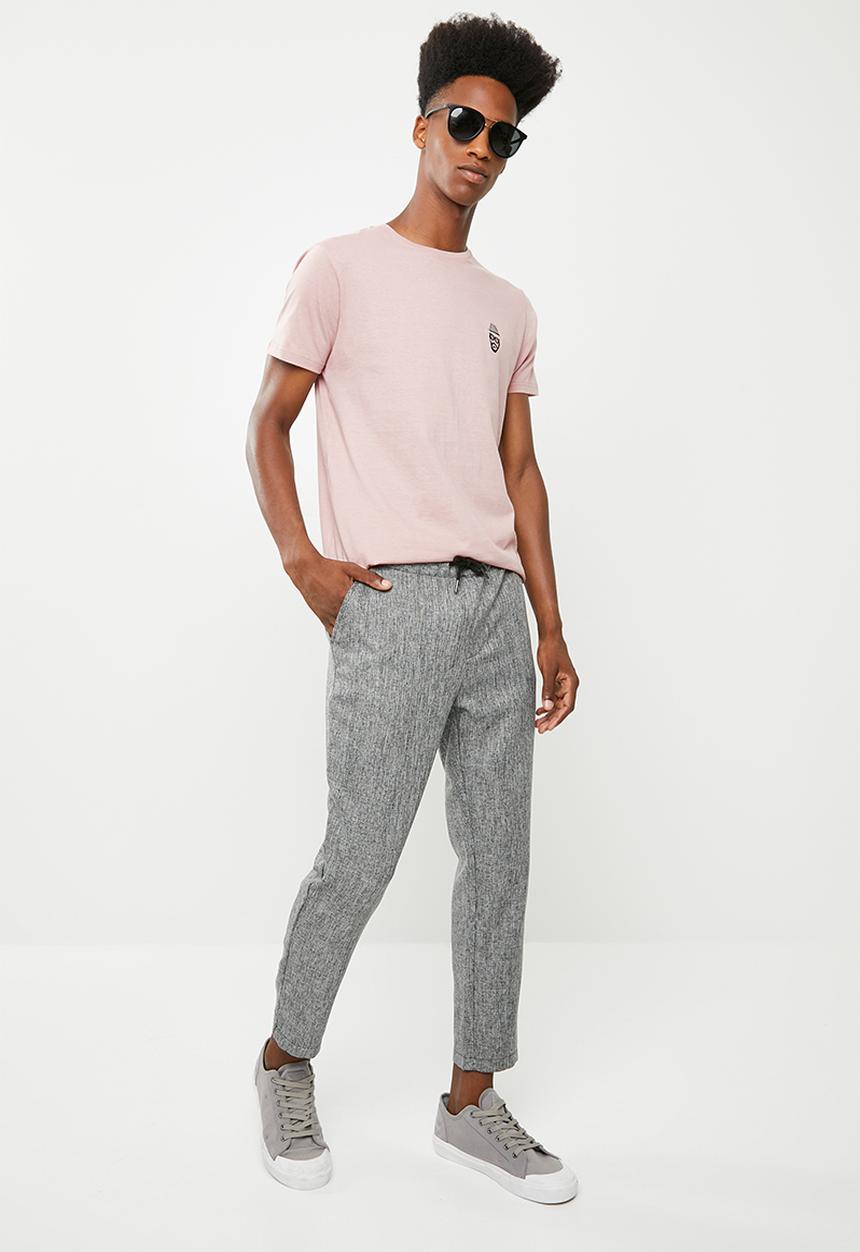 Brave Soul - Basilisk chest embroidered t-shirt - pale pink