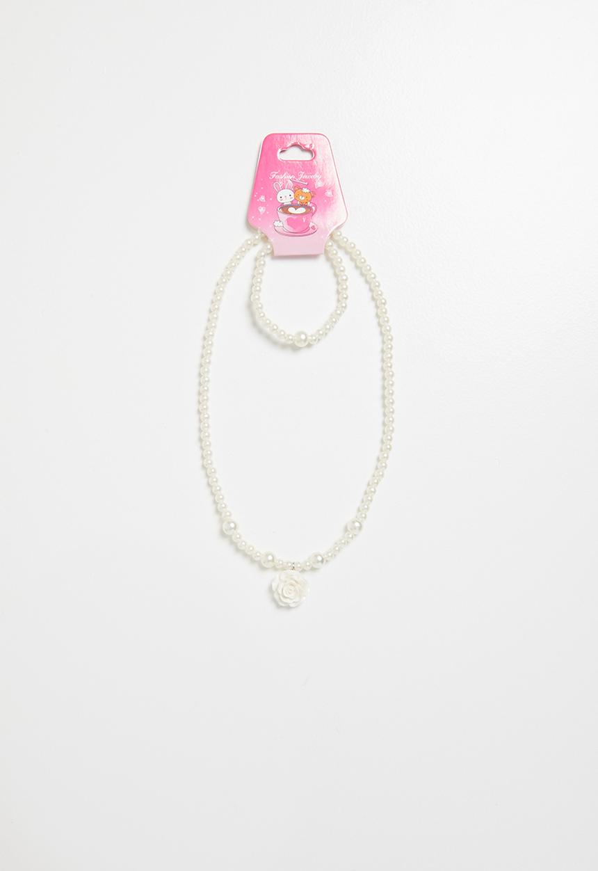 Pop Candy - Necklace and bracelet set - cream 