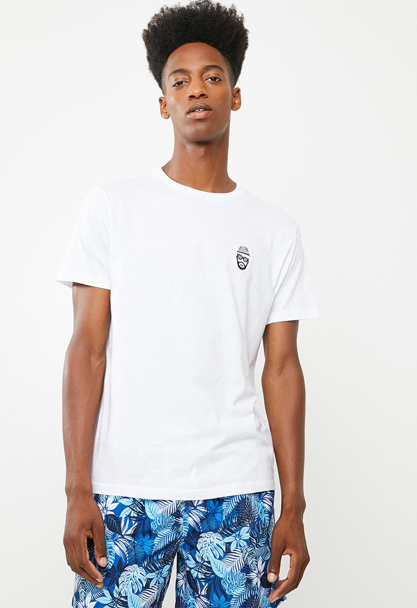 Brave Soul - Basilisk chest embroidered t-shirt - white