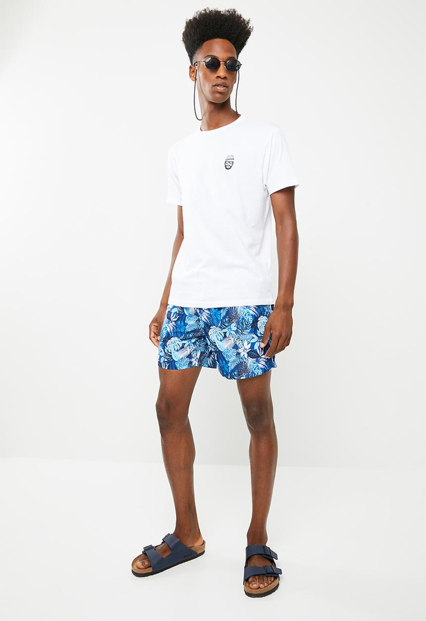 Brave Soul - Basilisk chest embroidered t-shirt - white