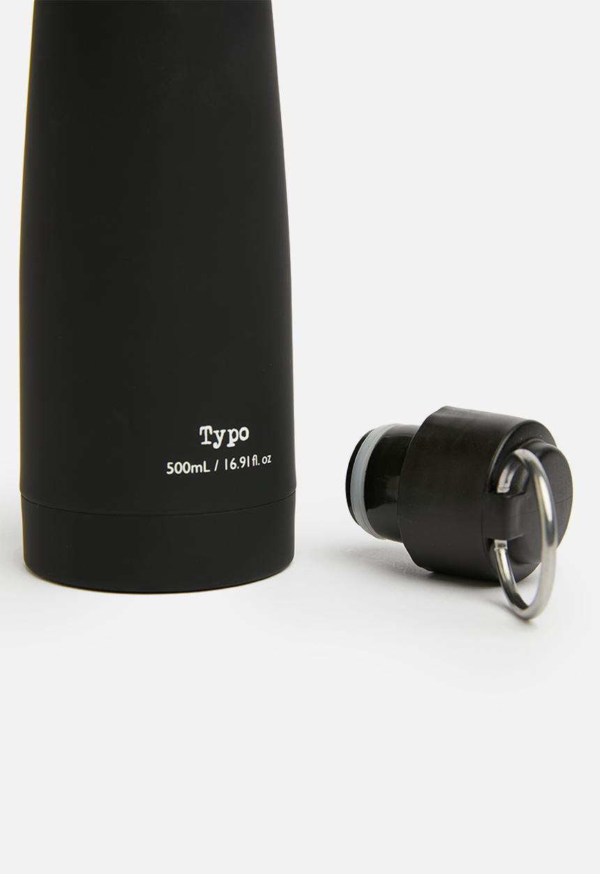 Typo - Triangle metal drink bottle - black