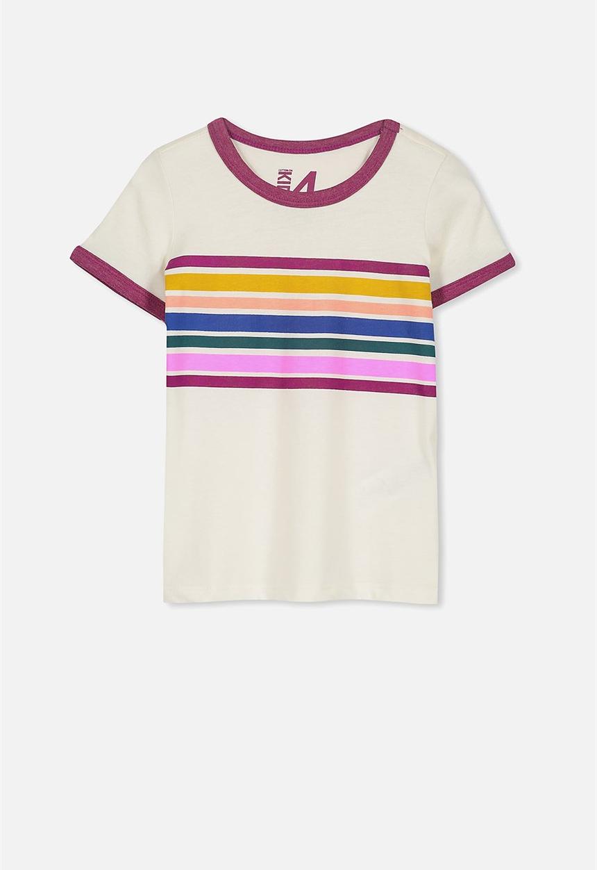 Cotton On - Penelope short sleeve tee - cream & burgundy 
