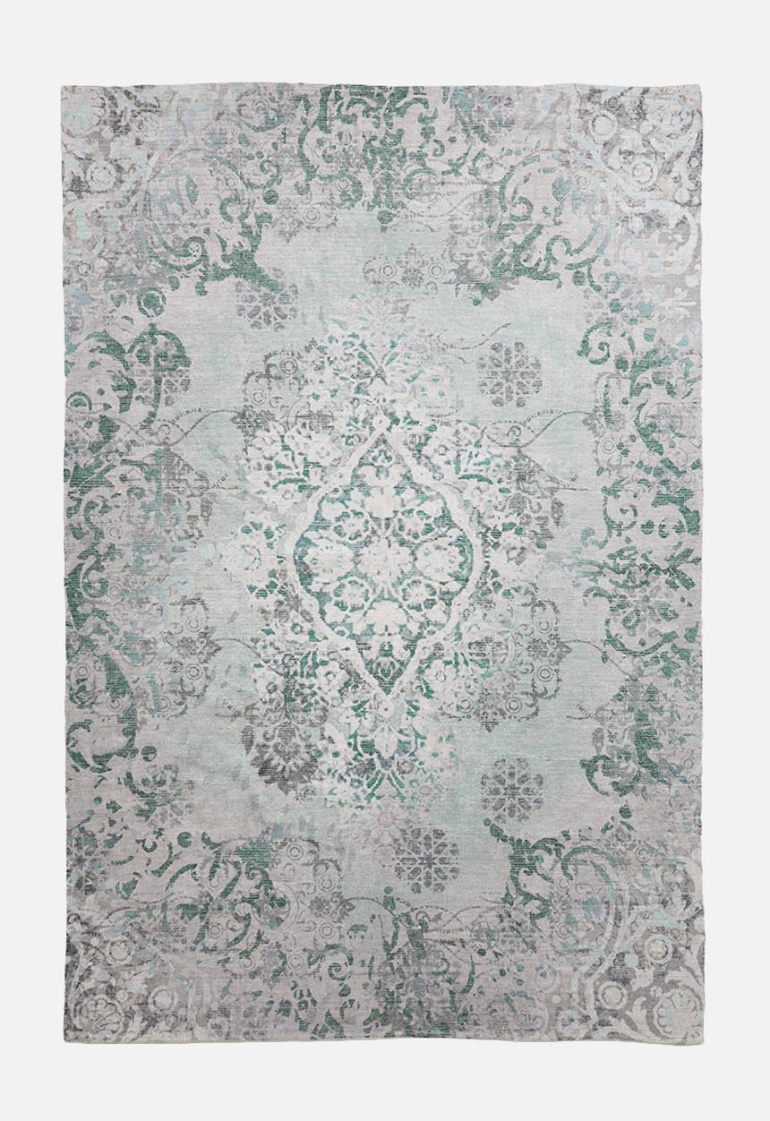 Sixth Floor - Remy printed rug - antique blue & green