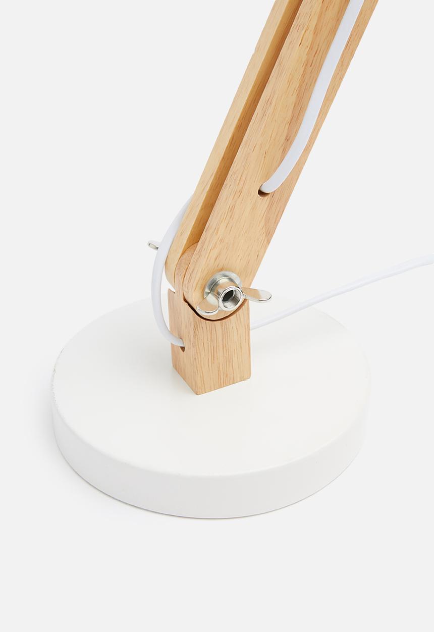 Sixth Floor - White wood desk lamp - natural & white