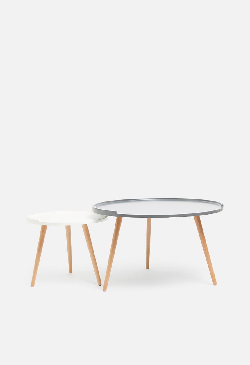 Sixth Floor - Alva coffee table set - grey & white