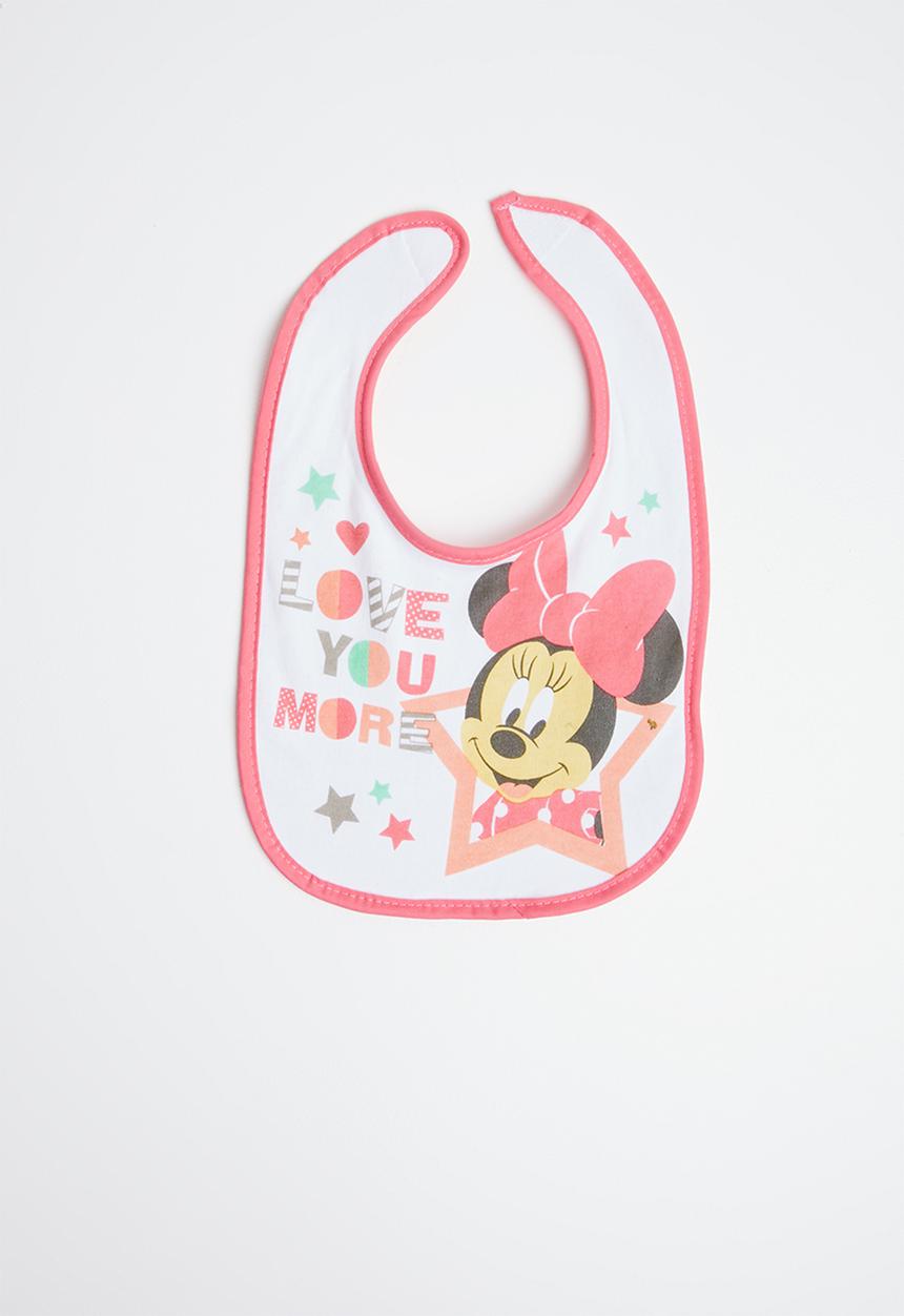 Character Baby - Minnie Mouse jersey bib - pink & white