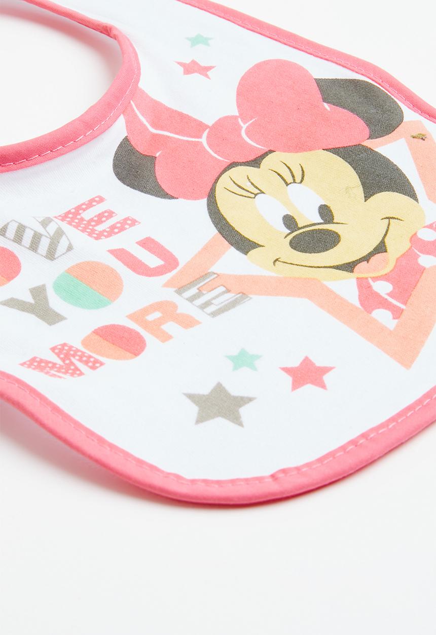 Character Baby - Minnie Mouse jersey bib - pink & white