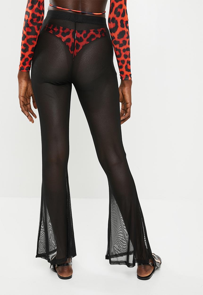 Missguided - Mesh flare trousers - black