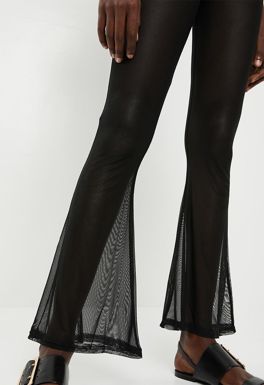 Missguided - Mesh flare trousers - black