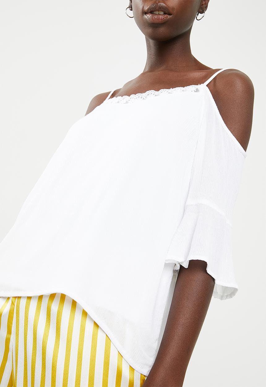 Noisy May - Alberte cold shoulder top - white