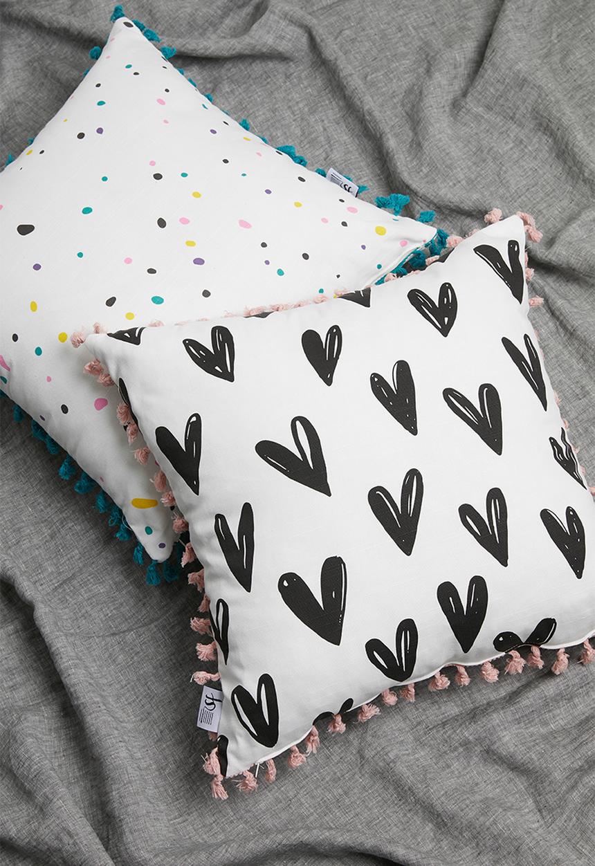 Sixth Floor - Minna kids cushion cover - black & pink