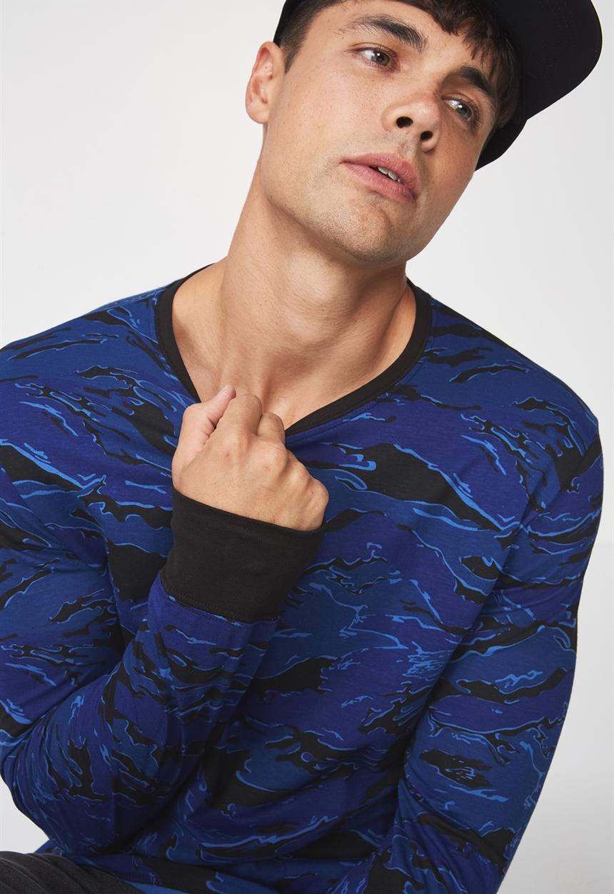 Cotton On - Tbar tee long sleeve - blue