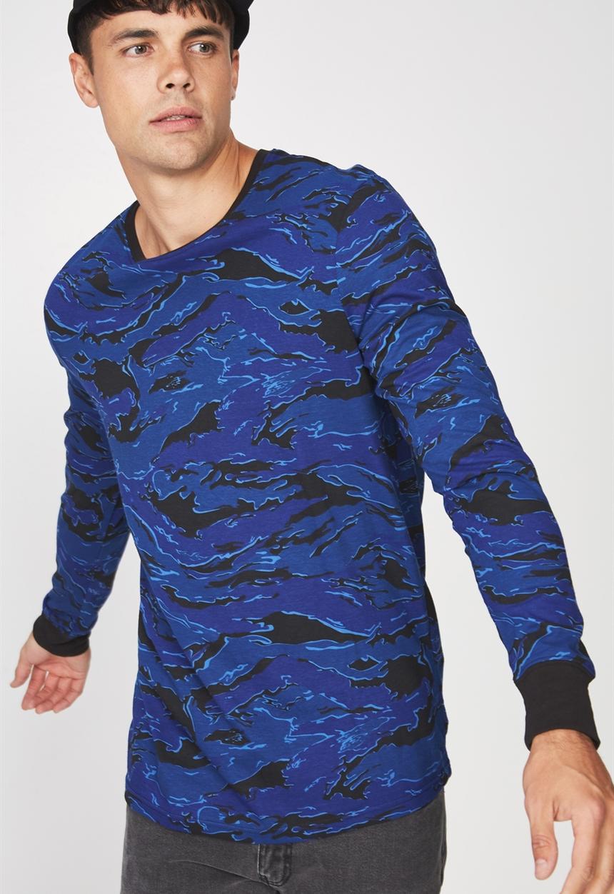 Cotton On - Tbar tee long sleeve - blue
