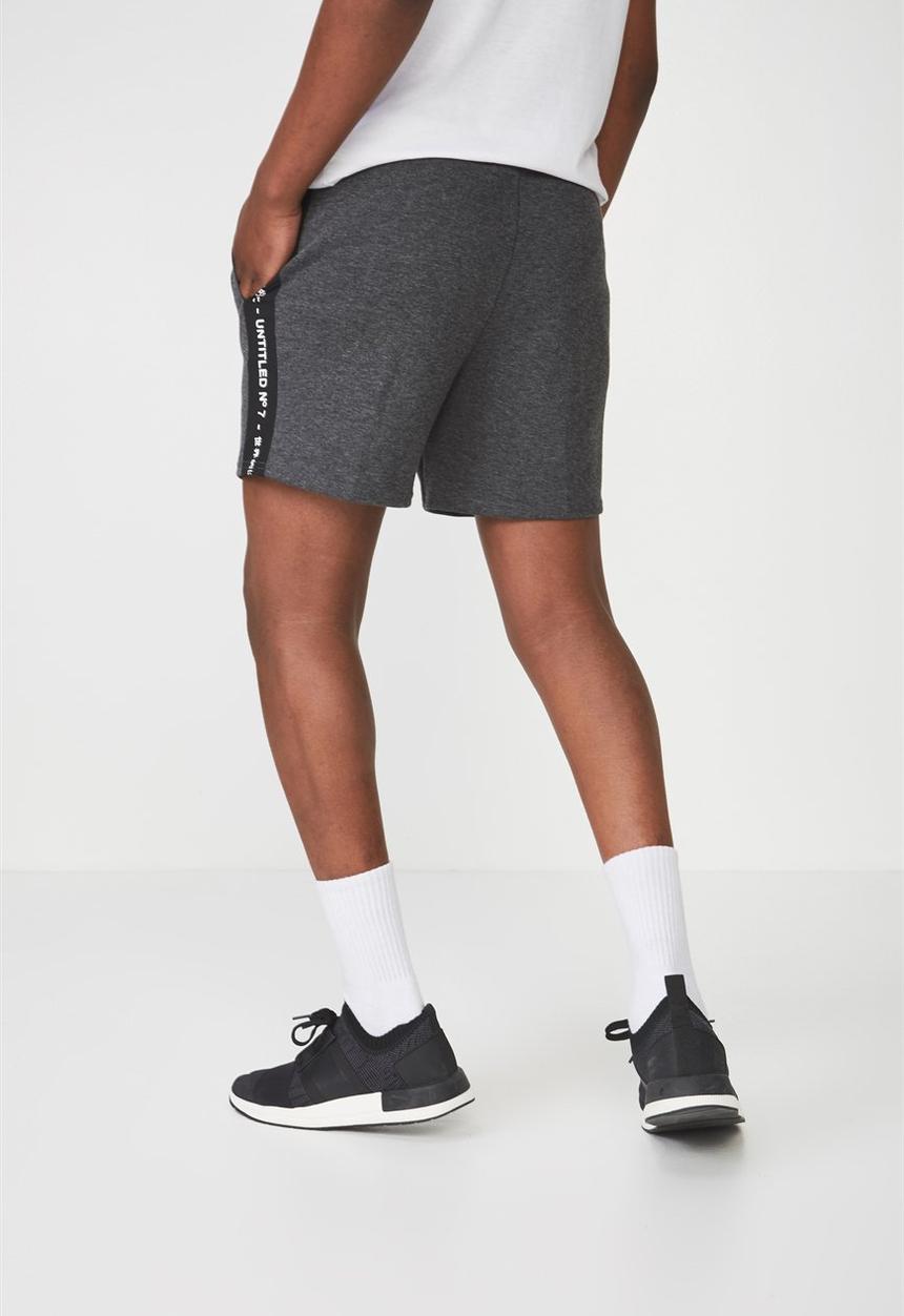 Cotton On - Coar side stripe double knit shorts - grey