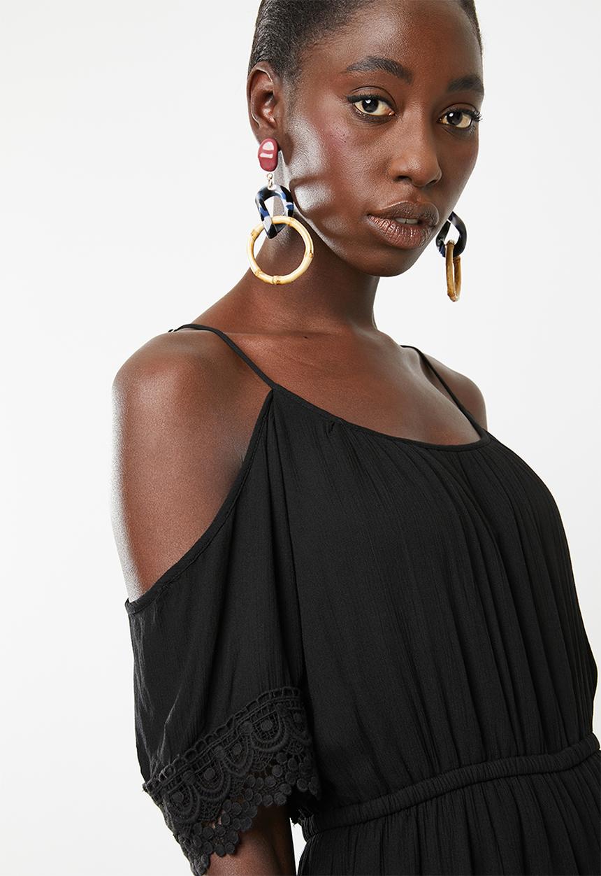 ONLY - Perry cold shoulder playsuit - black
