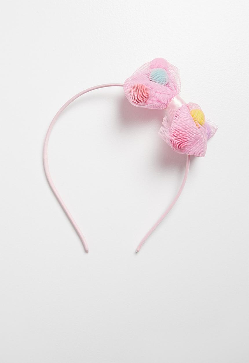 Pop Candy - Bow headband - pink & yellow 