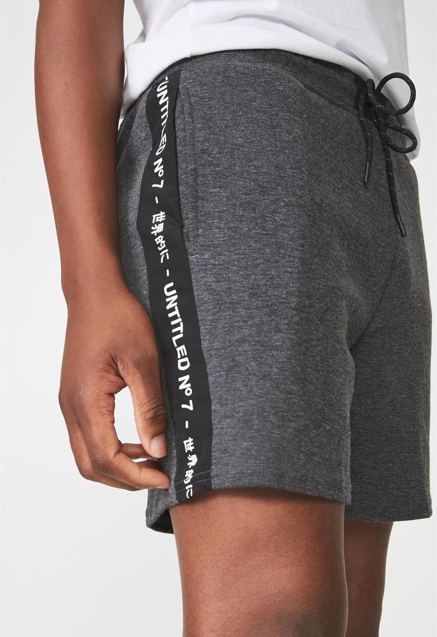 Cotton On - Coar side stripe double knit shorts - grey