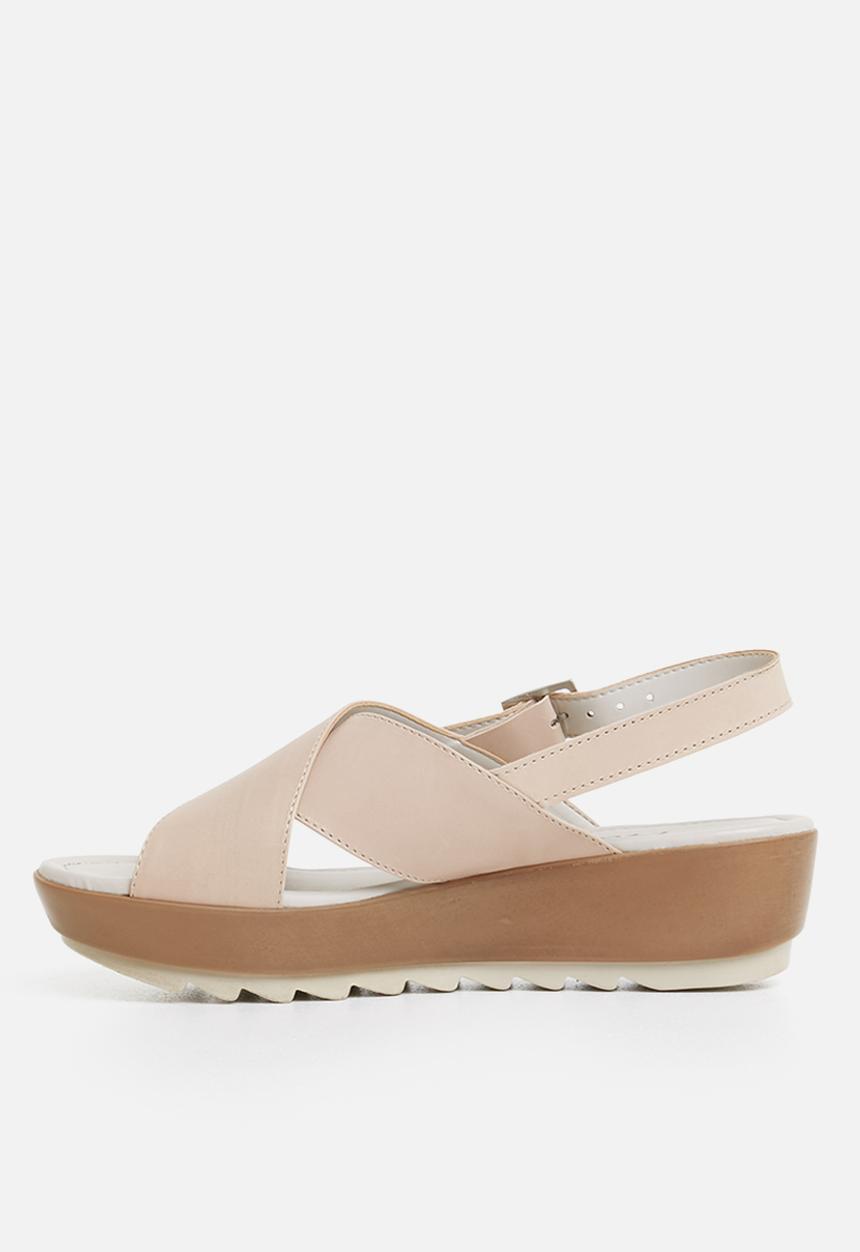 Phelan - Slingback leather flatform - neutral