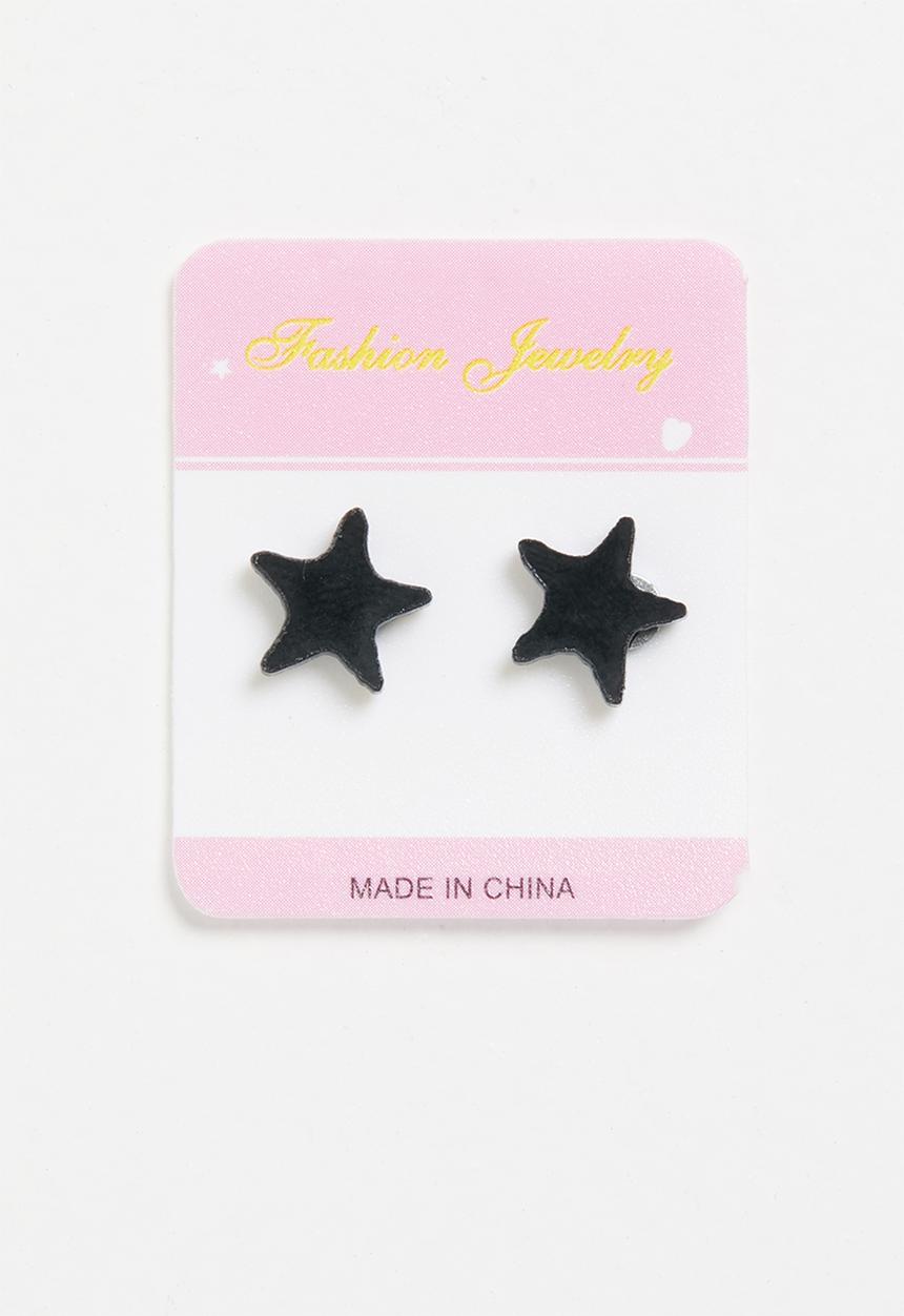 Pop Candy - Star earrings - black