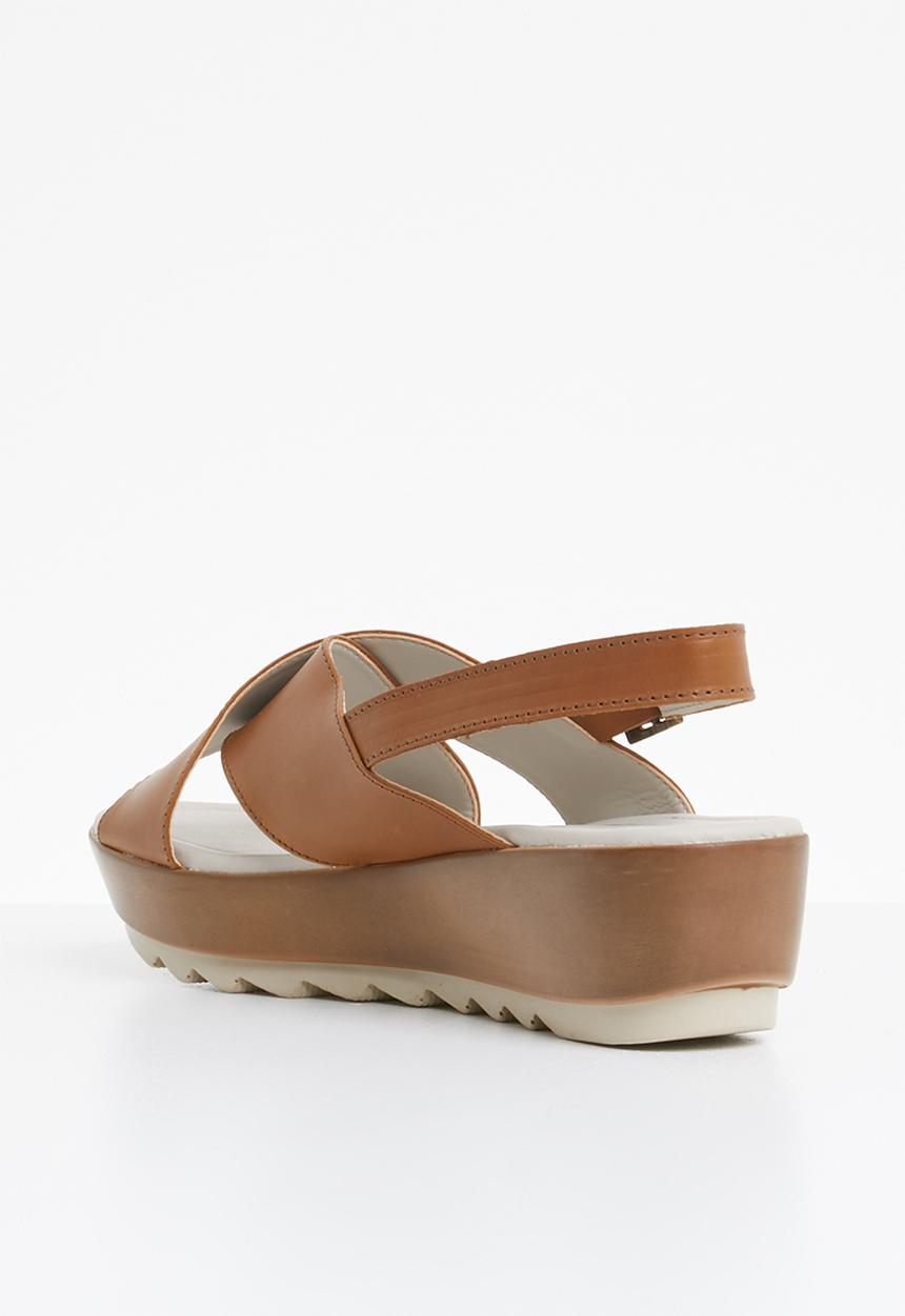 Phelan - Slingback leather flatform - tan