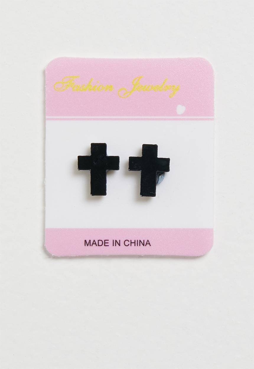 Pop Candy -  Cross earrings - black