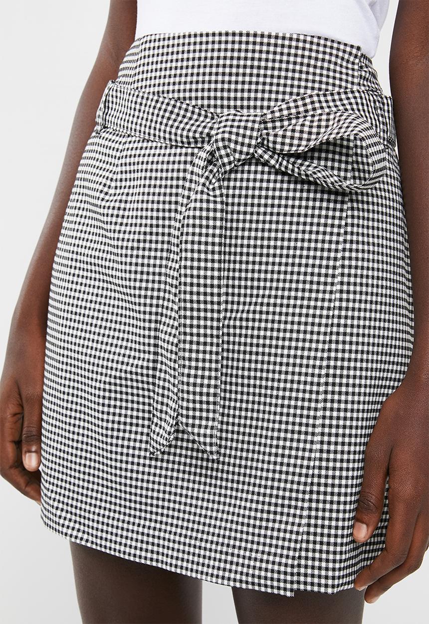 Vero Moda - Tiny check skirt - white & black