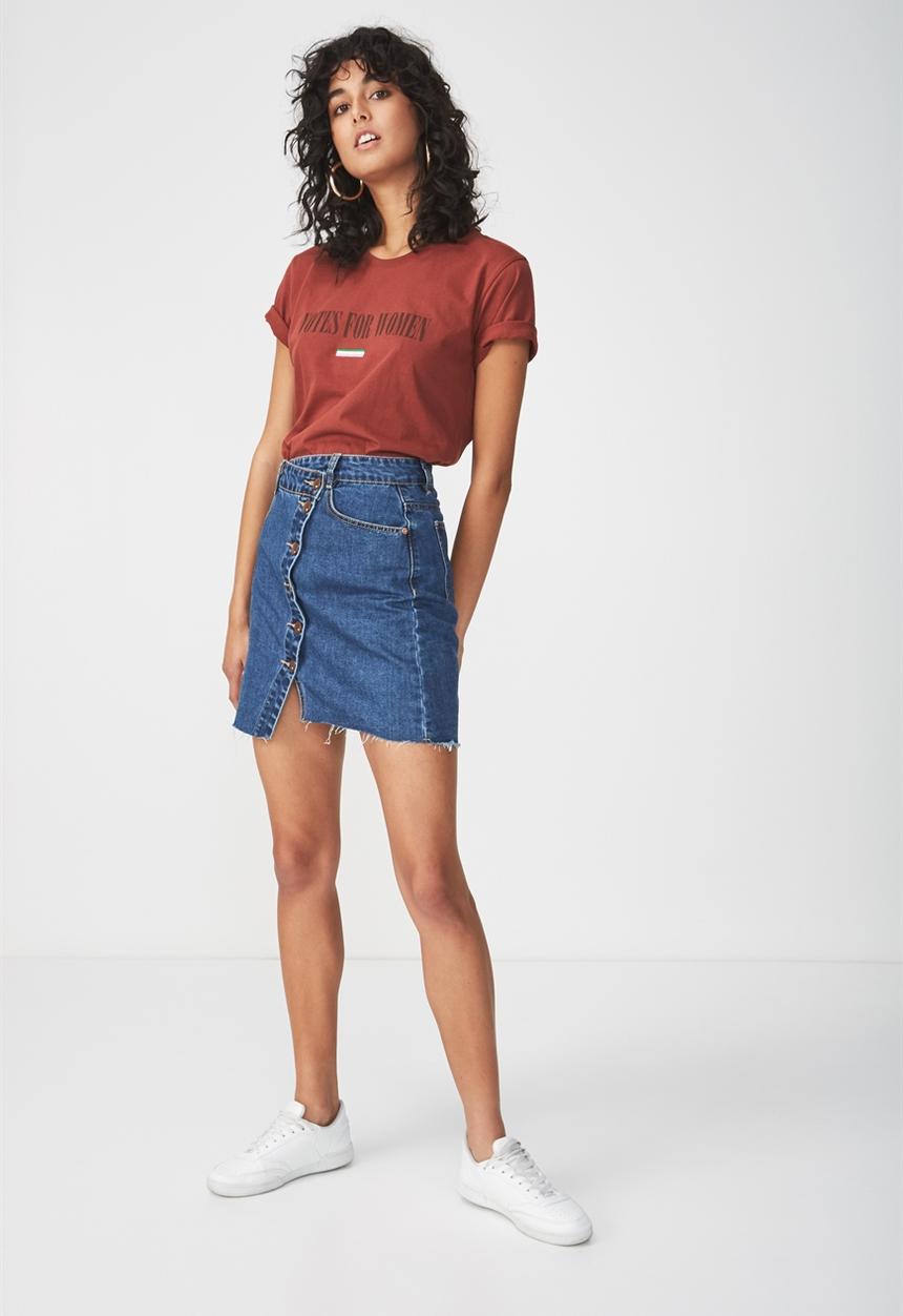 Cotton On - Tbar fox graphic tee - maroon