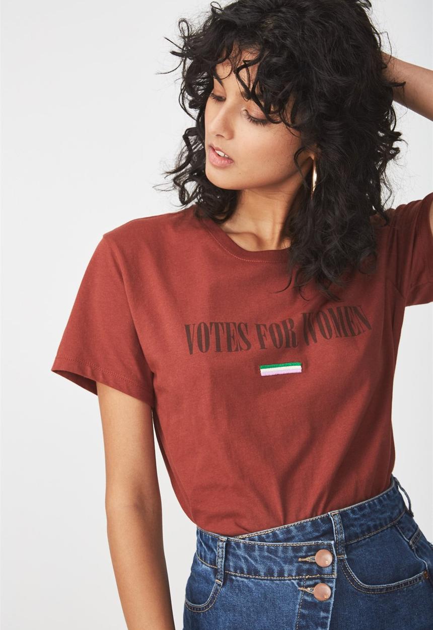 Cotton On - Tbar fox graphic tee - maroon