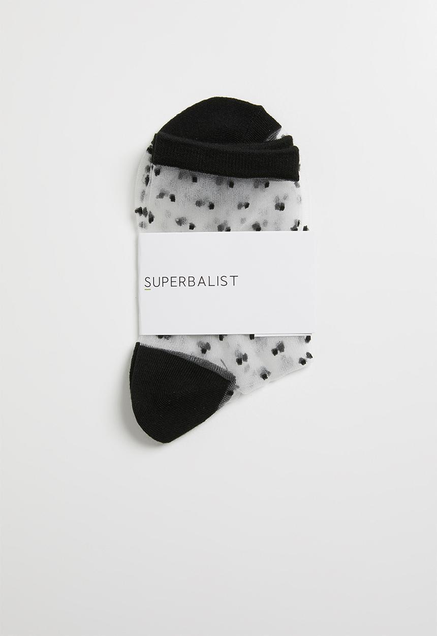 Superbalist - Pin dot sheer socks - black