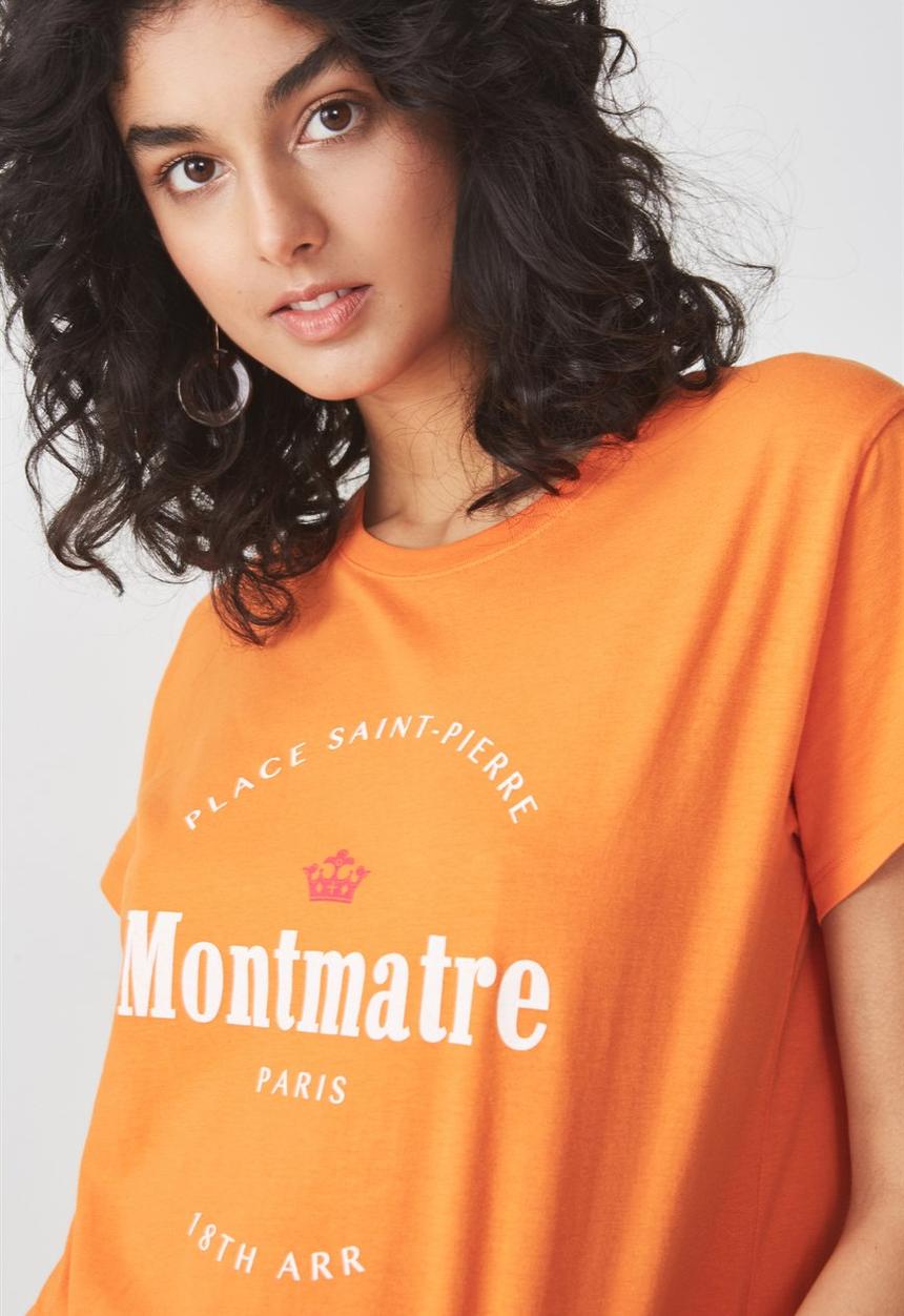 Cotton On - Tbar fox graphic T-shirt - orange