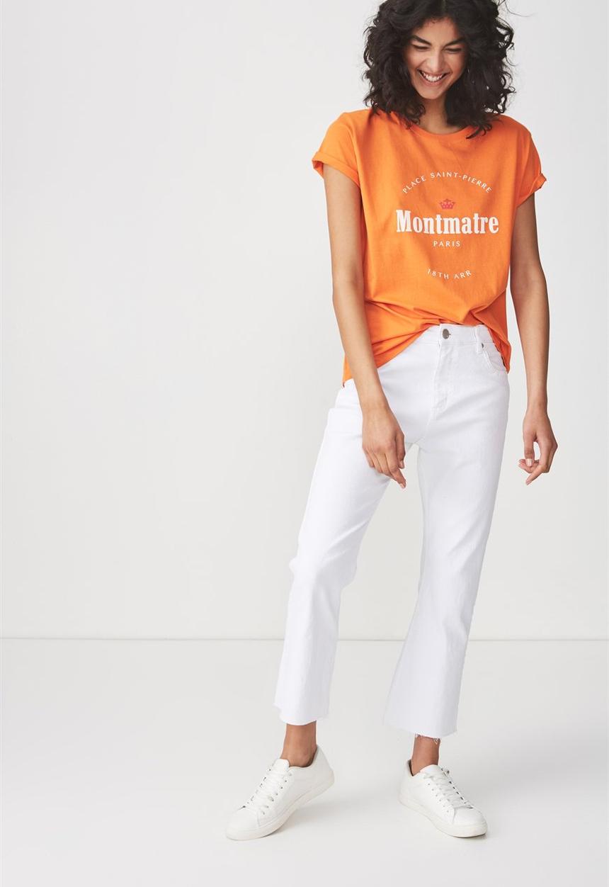 Cotton On - Tbar fox graphic T-shirt - orange
