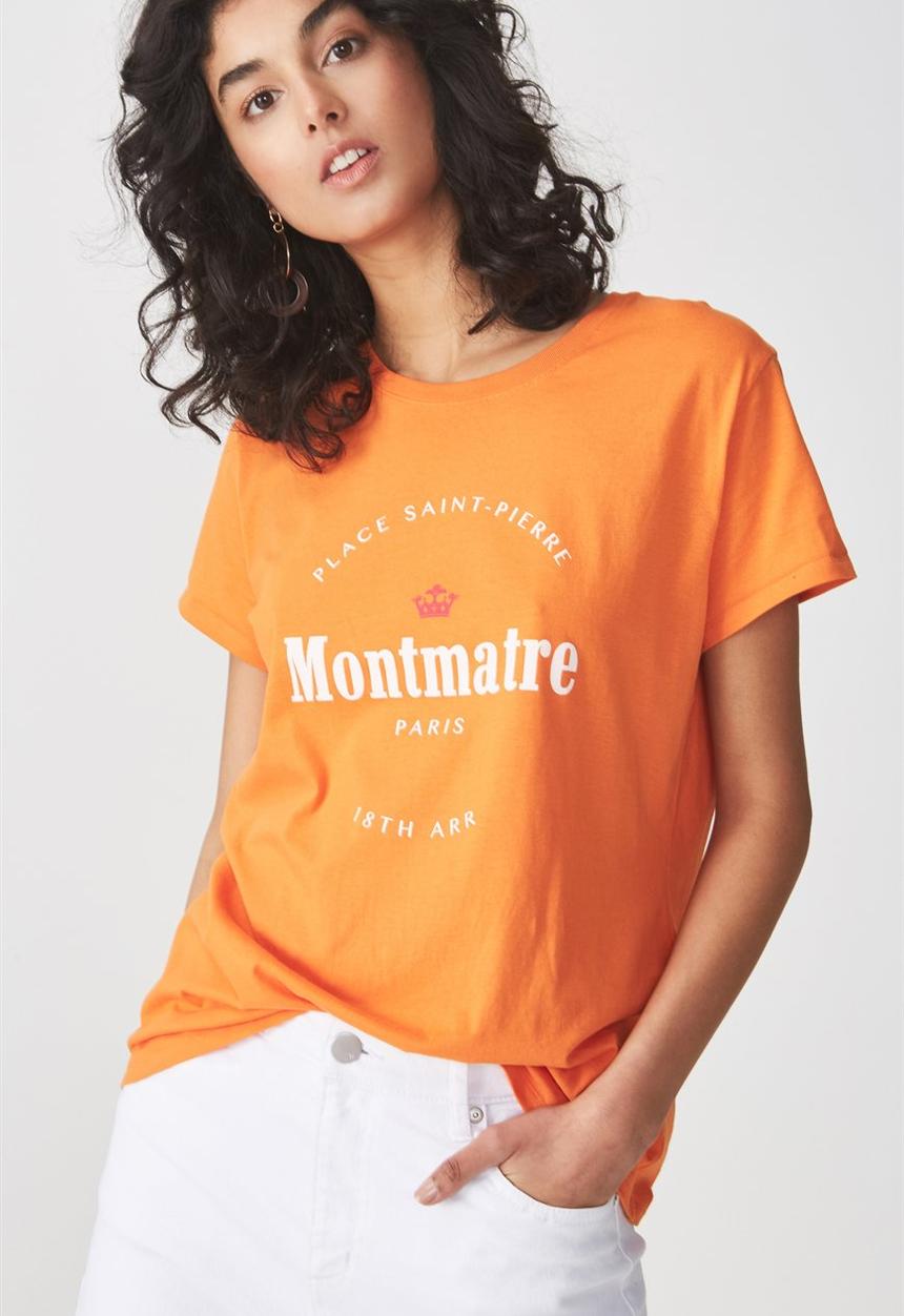 Cotton On - Tbar fox graphic T-shirt - orange