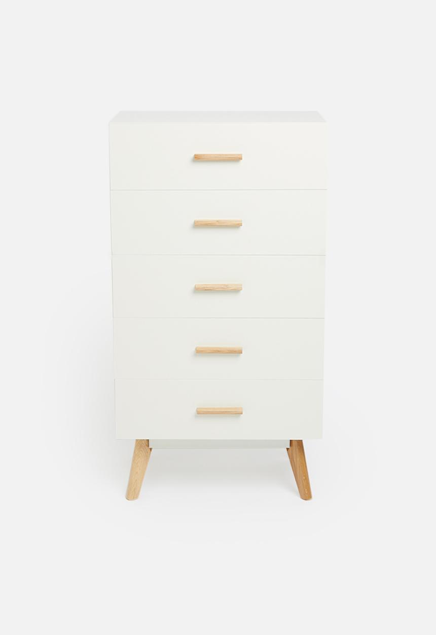 Sixth Floor - Alva 5 drawer storage - white