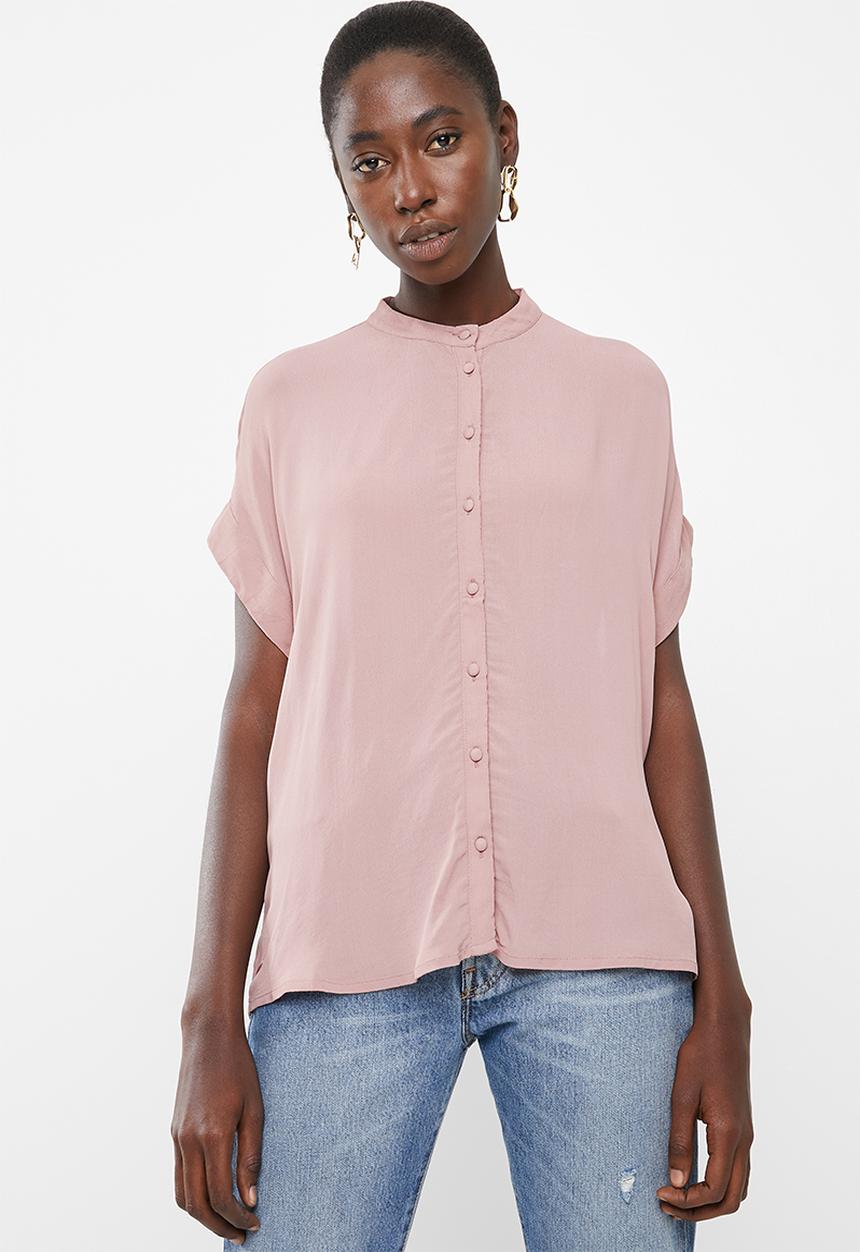 Vero Moda - Daisy tie short sleeve blouse - pink