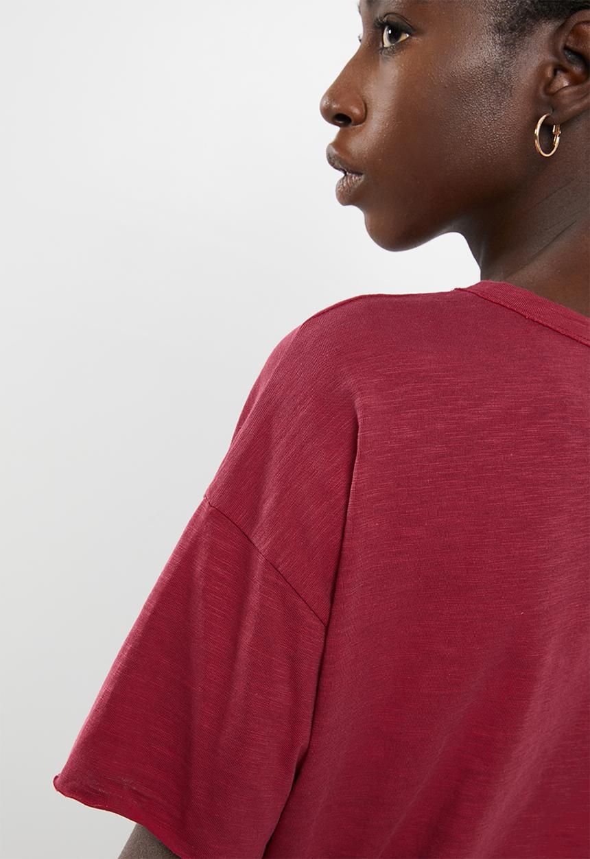 Vero Moda - Mascha short sleeve knot top - red