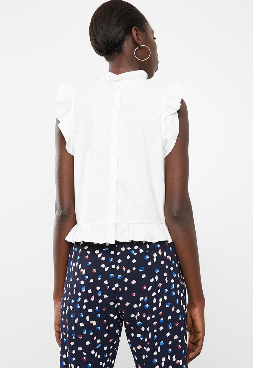 Vero Moda - Crisp frill top - white