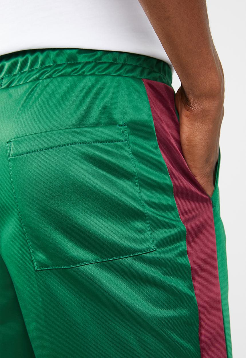 Superbalist - Slim side stripe tricot pant - green and maroon