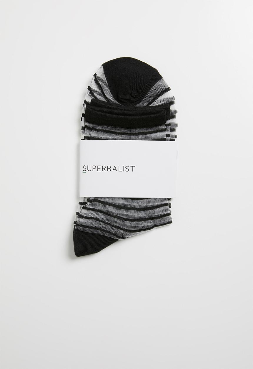 Superbalist - Vertical stripe sheer socks - black 