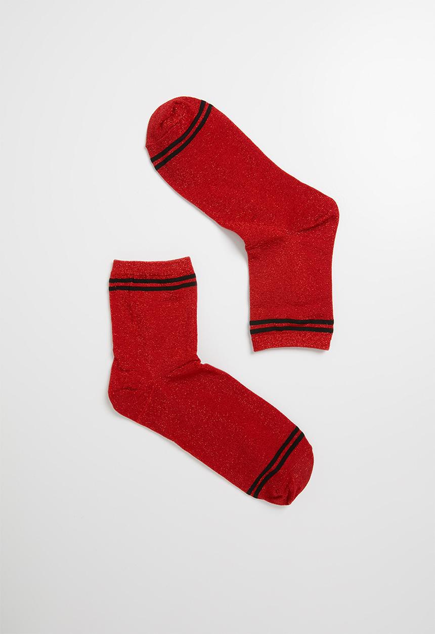 Superbalist - Sparkle ankle socks - red