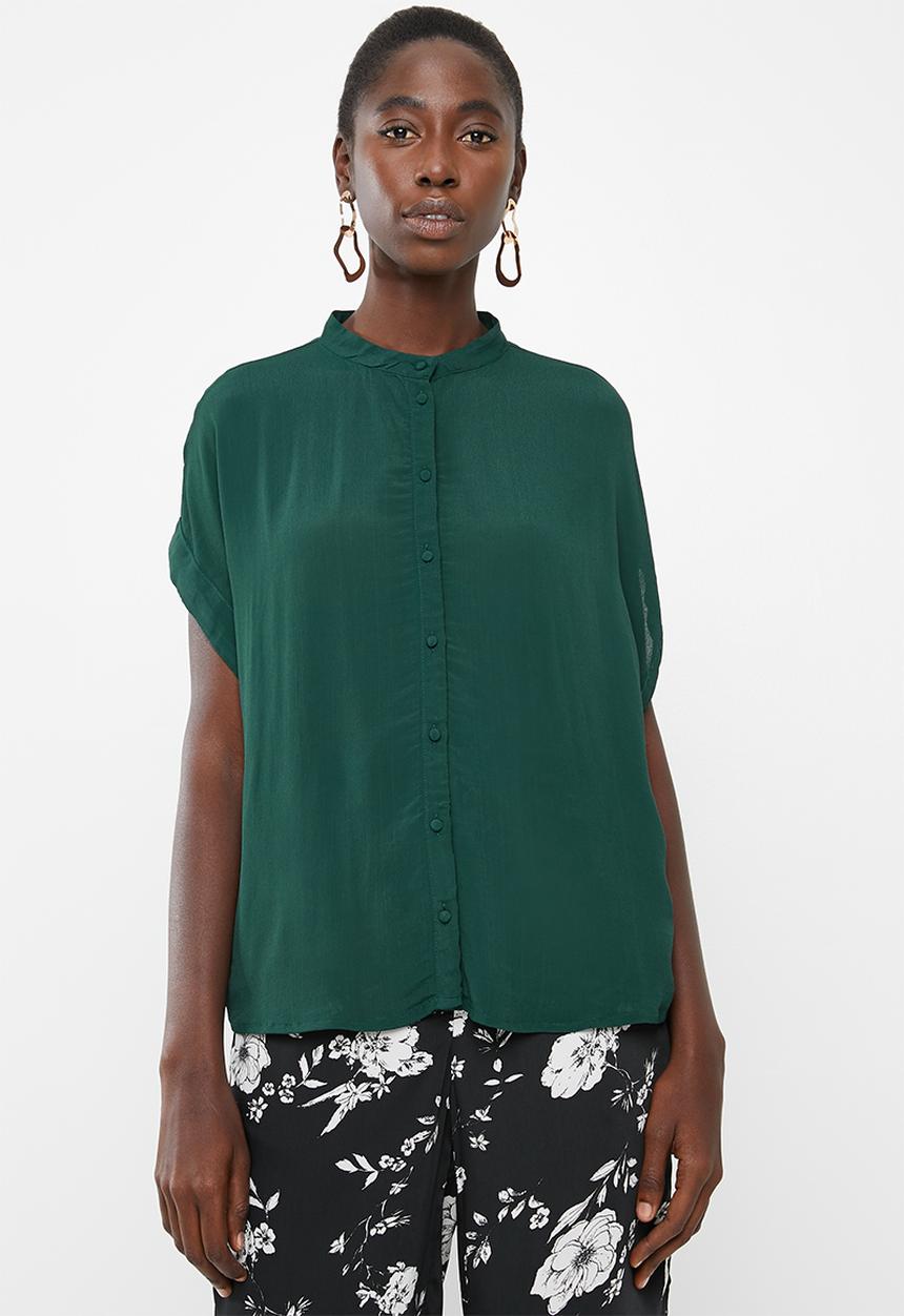 Vero Moda - Daisy tie short sleeve blouse - green