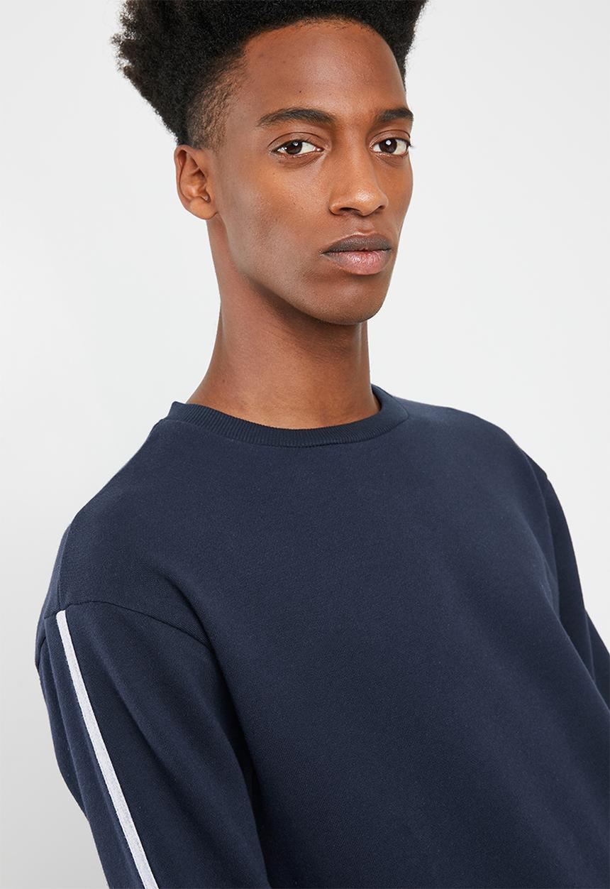 Superbalist - Piping crew sweater - navy