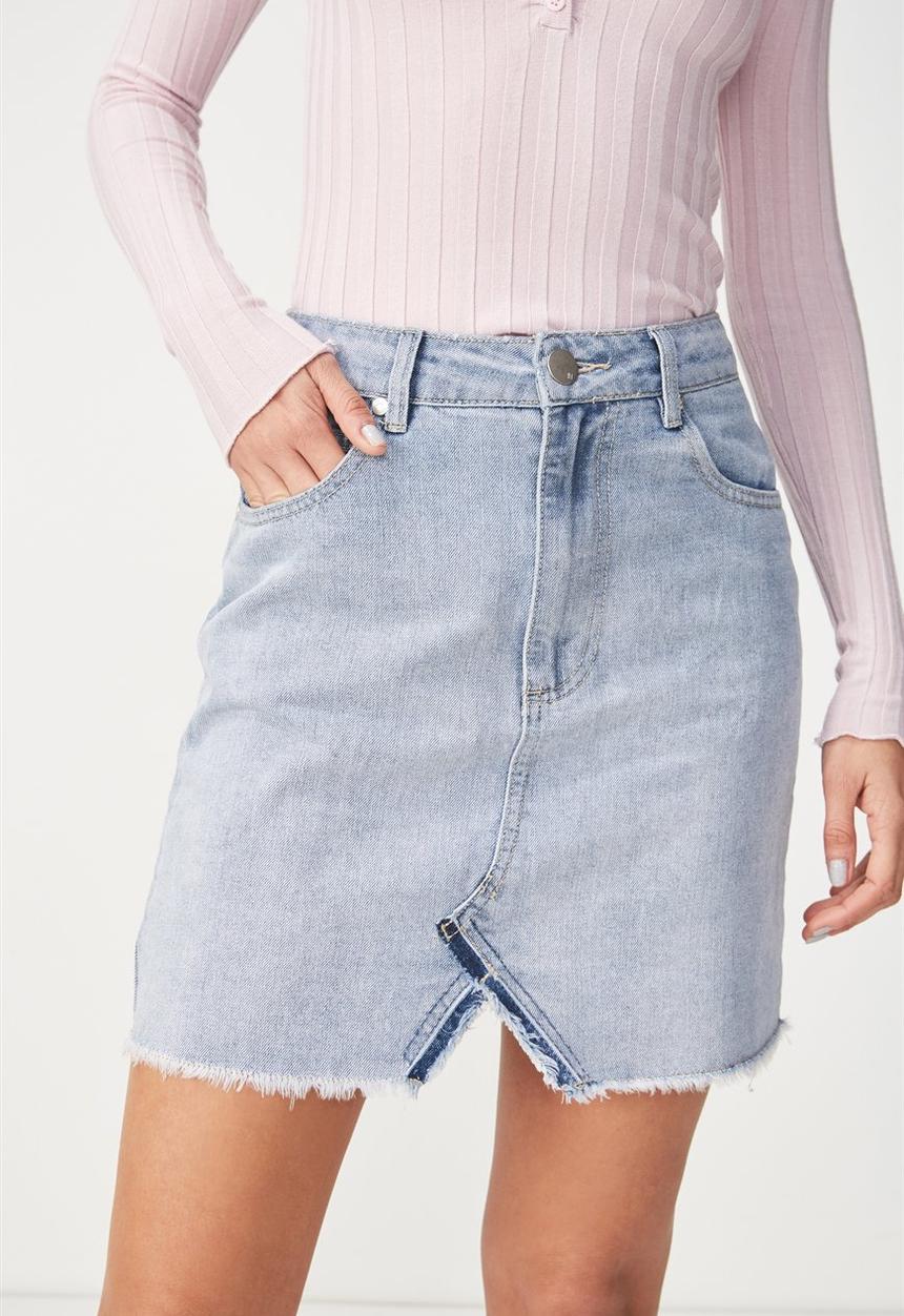 Cotton On - The re-made mini denim skirt - blue